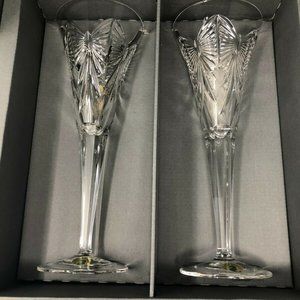 Waterford Millennium Happiness Flutes, Pair, MIB